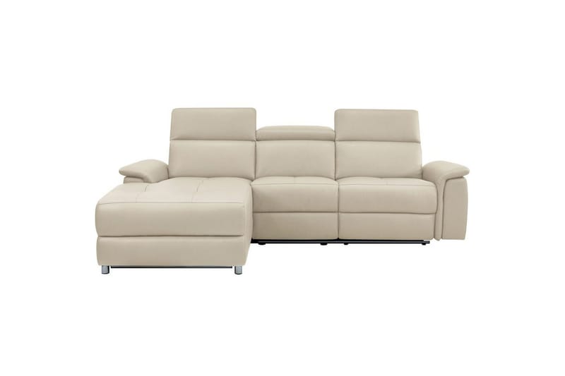 Reclinersofa med hjørne Loft24 Hjørnesofa 3-personers Pareli Vit Vänster - Møbler - Sofaer - Recliner sofaer