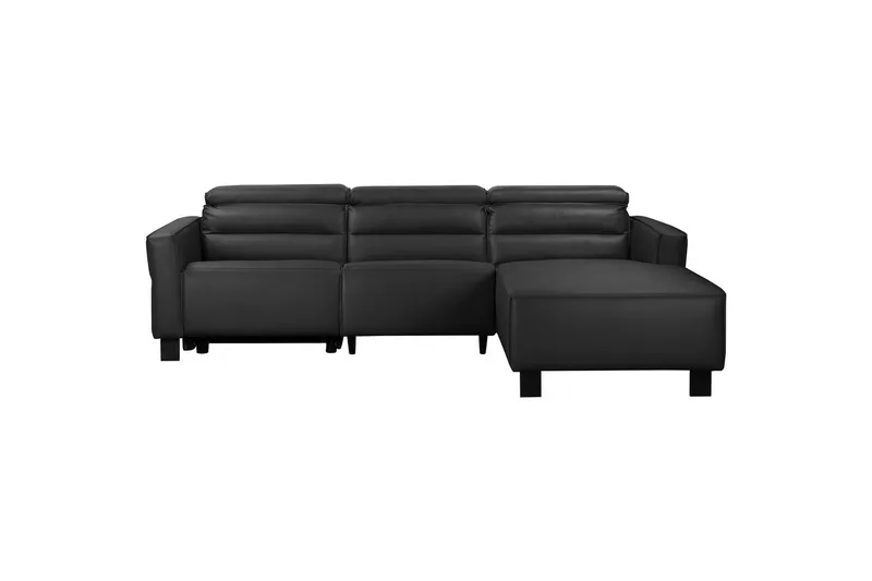 Reclinersofa med hjørne Loft24 Hjørnesofa Loft24 Carpari med elektrisk recliner Sort Højrevendt Belfast-stof - Møbler - Sofaer - Lædersofaer
