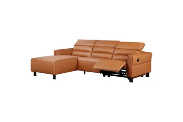Reclinersofa med hjørne Loft24 Hjørnesofa Loft24 Carpari med manuel recliner Brun Venstrevendt Kunstlæder - Møbler - Sofaer - Recliner sofaer