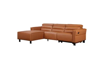 Reclinersofa med hjørne Loft24 Hjørnesofa Loft24 Carpari med manuel recliner Brun Venstrevendt Kunstlæder - Møbler - Sofaer - Recliner sofaer