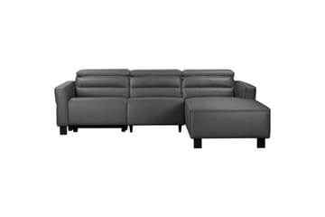 Reclinersofa med hjørne Loft24 Hjørnesofa Loft24 Carpari med manuel recliner Grå Højrevendt Kunstlæder