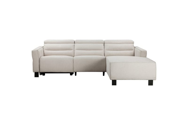 Reclinersofa med hjørne Loft24 Hjørnesofa Loft24 Carpari med manuel recliner Hvid Højrevendt Belfast-stof - Møbler - Sofaer - Recliner sofaer
