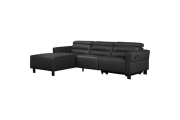Reclinersofa med hjørne Loft24 Hjørnesofa Loft24 Carpari med manuel recliner Sort Venstrevendt Belfast-stof - Møbler - Sofaer - Lædersofaer