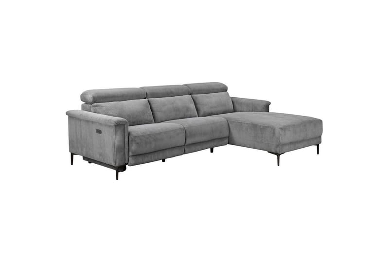 Reclinersofa med hjørne Loft24 Hjørnesofa Loft24 Lund med elektrisk recliner Grå Højrevendt - Møbler - Sofaer - Recliner sofaer
