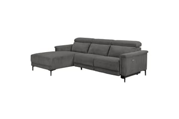 Reclinersofa med hjørne Loft24 Hjørnesofa Loft24 Lund med elektrisk recliner Grå Venstrevendt - Møbler - Sofaer - Recliner sofaer