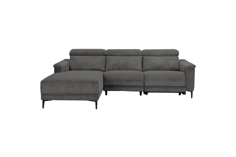 Reclinersofa med hjørne Loft24 Hjørnesofa Loft24 Lund med elektrisk recliner Grå Venstrevendt, undefined