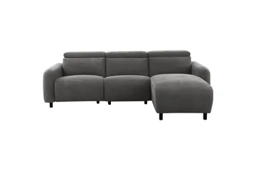 Reclinersofa med hjørne Loft24 Hjørnesofa Loft24 Skaane med elektrisk recliner Grå Höger Manchester