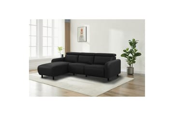 Reclinersofa med hjørne Loft24 Hjørnesofa Loft24 Skaane med elektrisk recliner Sort Venstrevendt Kunstlæder - Møbler - Sofaer - Lædersofaer
