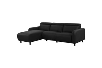 Reclinersofa med hjørne Loft24 Hjørnesofa Loft24 Skaane med elektrisk recliner Sort Venstrevendt Kunstlæder - Møbler - Sofaer - Lædersofaer