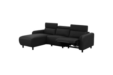 Reclinersofa med hjørne Loft24 Hjørnesofa Loft24 Skaane med elektrisk recliner Sort Venstrevendt Kunstlæder - Møbler - Sofaer - Lædersofaer