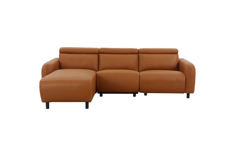 Reclinersofa med hjørne Loft24 Hjørnesofa Loft24 Skaane med manuel lænestol Brun Konstläder - Møbler - Sofaer - Lædersofaer