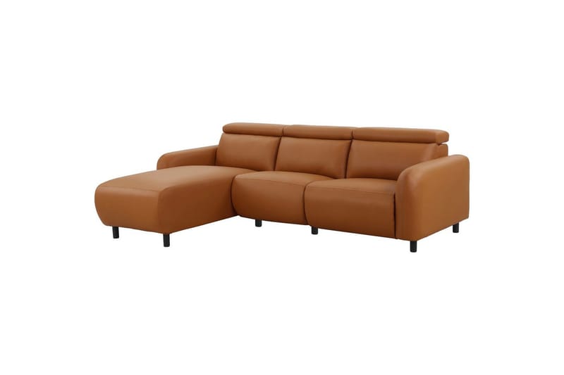 Reclinersofa med hjørne Loft24 Hjørnesofa Loft24 Skaane med manuel lænestol Brun Konstläder - Møbler - Sofaer - Lædersofaer