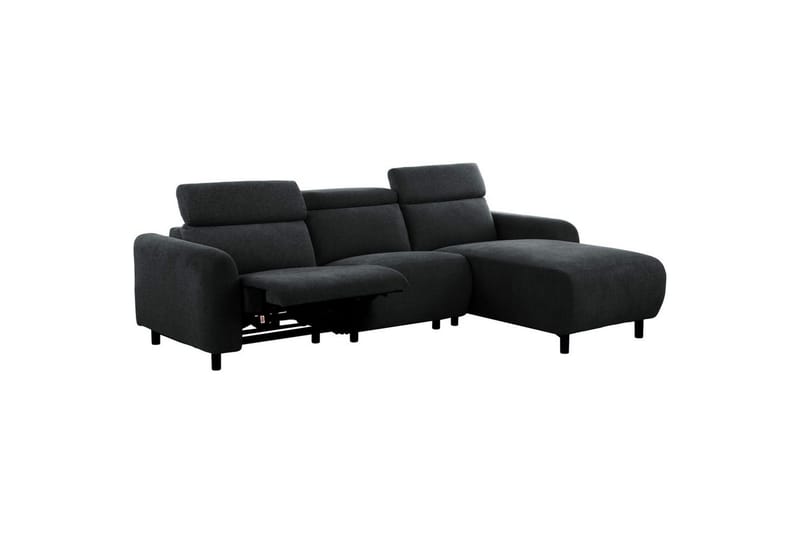 Reclinersofa med hjørne Loft24 Hjørnesofa Loft24 Skaane med manuel lænestol Grå Belfast-stof - Møbler - Sofaer - Lædersofaer