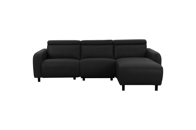 Reclinersofa med hjørne Loft24 Hjørnesofa Loft24 Skaane med manuel lænestol Sort1 Kunstlæder, undefined