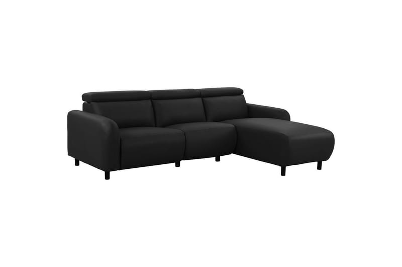 Reclinersofa med hjørne Loft24 Hjørnesofa Loft24 Skaane med manuel lænestol Sort1 Kunstlæder - Møbler - Sofaer - Lædersofaer