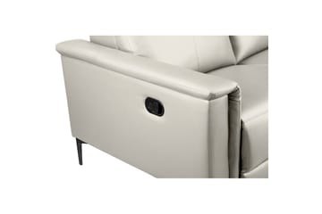 Reclinersofa uden hjørne Loft24 2-personers sofa Lund creme, læder/PU, manuel hvilestol Cream White - Møbler - Sofaer - Lædersofaer
