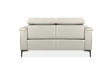 Reclinersofa uden hjørne Loft24 2-personers sofa Lund creme, læder/PU, manuel hvilestol Cream White - Møbler - Sofaer - Lædersofaer