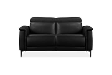 Reclinersofa uden hjørne Loft24 2-personers sofa Lund sort, læder/PU, elektrisk hvilestol Svart, Graphite Grey - Møbler - Sofaer - Lædersofaer