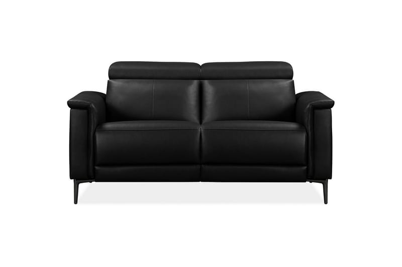 Reclinersofa uden hjørne Loft24 2-personers sofa Lund sort, læder/PU, elektrisk hvilestol Svart, Graphite Grey - Møbler - Sofaer - Lædersofaer