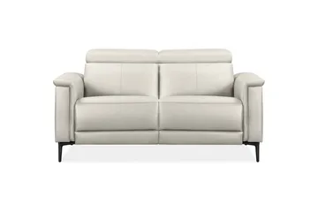Reclinersofa uden hjørne Loft24 2-personers sofa Lund creme, læder/PU, manuel hvilestol Cream White - Møbler - Sofaer - Lædersofaer