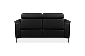 Reclinersofa uden hjørne Loft24 2-personers sofa Lund sort, læder/PU, elektrisk hvilestol Svart, Graphite Grey - Møbler - Sofaer - Lædersofaer