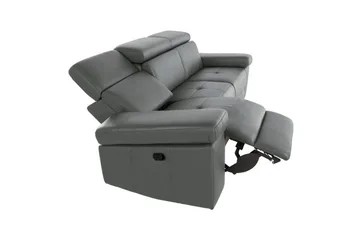 Reclinersofa uden hjørne Loft24 3-personers sofa Rayland Grå - Møbler - Sofaer - 3 personers sofa
