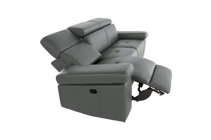 Reclinersofa uden hjørne Loft24 3-personers sofa Rayland Grå - Møbler - Sofaer - 3 personers sofa