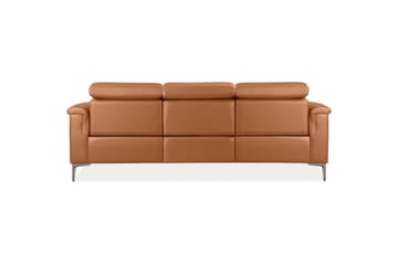 Reclinersofa uden hjørne Loft24 3-personers sofa Lund cognac Chocolate Brown,Grå - Møbler - Sofaer - 3 personers sofa