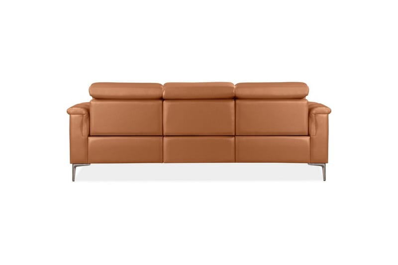 Reclinersofa uden hjørne Loft24 3-personers sofa Lund cognac Chocolate Brown,Grå - Møbler - Sofaer - 3 personers sofa