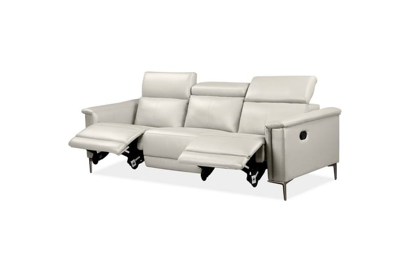 Reclinersofa uden hjørne Loft24 3-personers sofa Lund Cream White - Møbler - Sofaer - 3 personers sofa