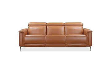 Reclinersofa uden hjørne Loft24 3-personers sofa Lund cognac Brun,Grå - Møbler - Sofaer - 3 personers sofa