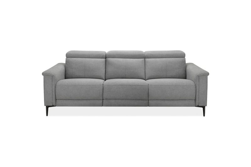 Reclinersofa uden hjørne Loft24 3-personers sofa Lund cognac Ljusgrå - Møbler - Sofaer - 3 personers sofa
