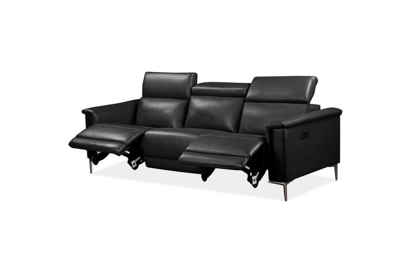 Reclinersofa uden hjørne Loft24 3-personers sofa Lund cognac Antracit - Møbler - Sofaer - 3 personers sofa