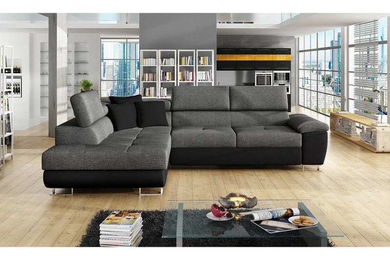 Regina Hjørnesovesofa - Grå/Sort - Møbler - Sofaer - Sovesofaer
