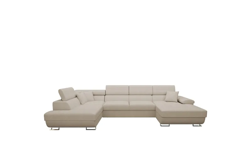 Reginia Sofa med Chaiselong og Divan 4-personers, Beige