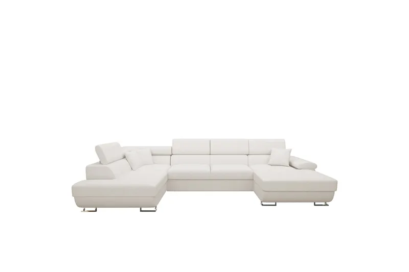 Reginia Sofa med Chaiselong og Divan 4-personers, Hvid