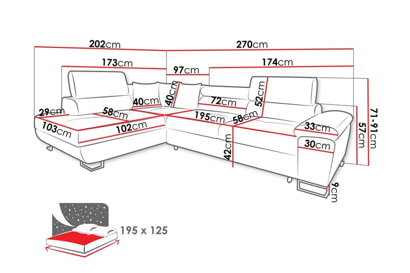 Reginia Sovesofa Med Chaiselong 3-Personers - Grøn - Møbler - Sofaer - Sovesofaer