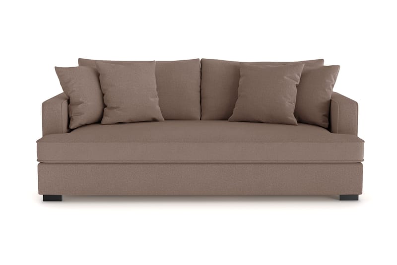 Rossita 3-personers Dyb Sofa med Hel Pude i Stof - Brun - Møbler - Sofaer - 3 personers sofa
