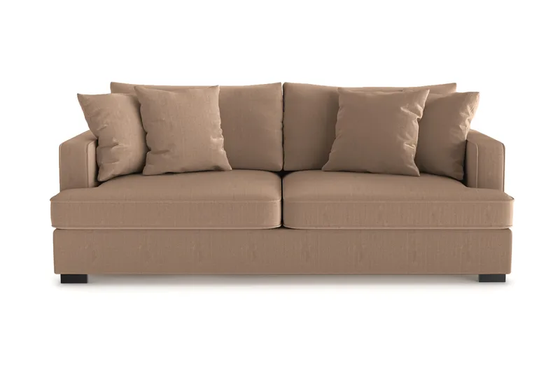 Rossita 3-personers Dyb Sofa i Jernbanefløjl - Brun - Møbler - Sofaer - 3 personers sofa