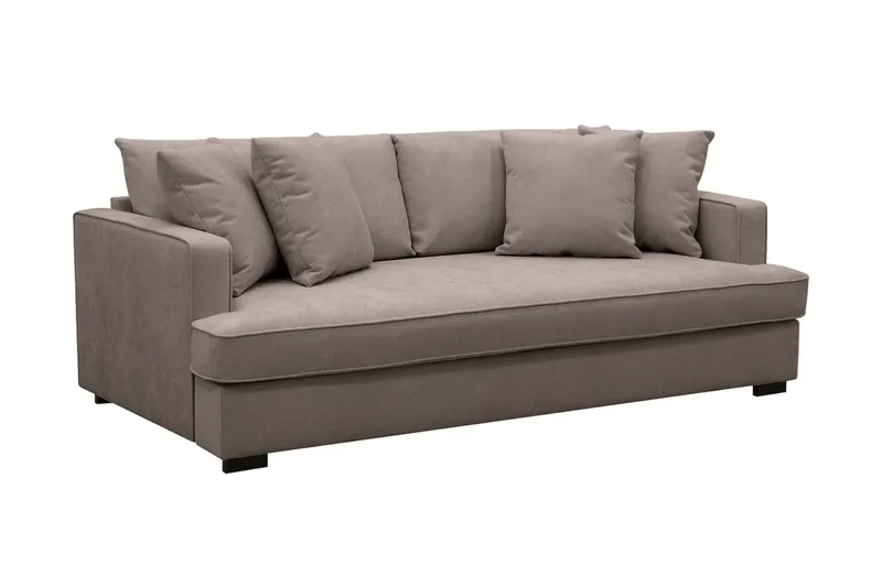 Rossita 3-personers Dyb Sofa med Hel Pude i Stof - Brun - Møbler - Sofaer - 3 personers sofa