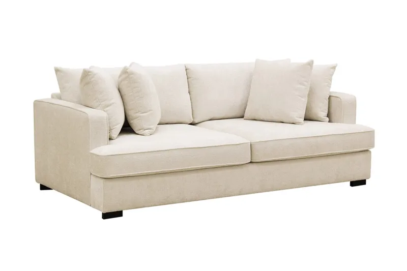 Rossita 3-personers Dyb Sofa i Chenille - Beige - Møbler - Sofaer - 3 personers sofa