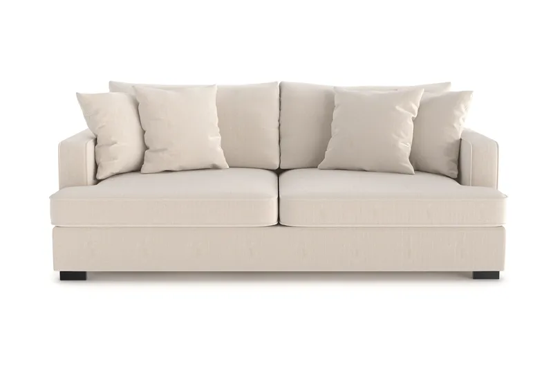 Rossita 3-personers Dyb Sofa i Jernbanefløjl - Beige - Møbler - Sofaer - 3 personers sofa