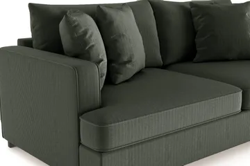 Rossita 3-personers Dyb Sofa i Jernbanefløjl - Mørkegrøn - Møbler - Sofaer - 3 personers sofa