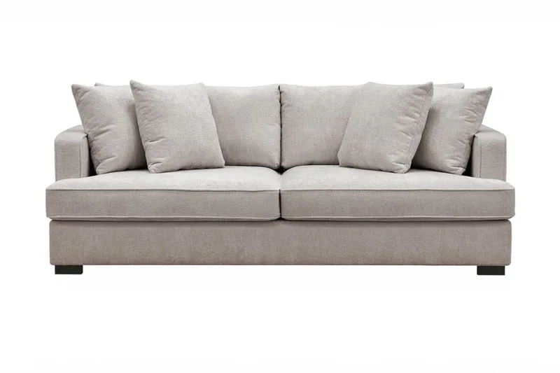 Rossita 3-personers Dyb Sofa i Chenille - Grå / Brun - Møbler - Sofaer - 3 personers sofa