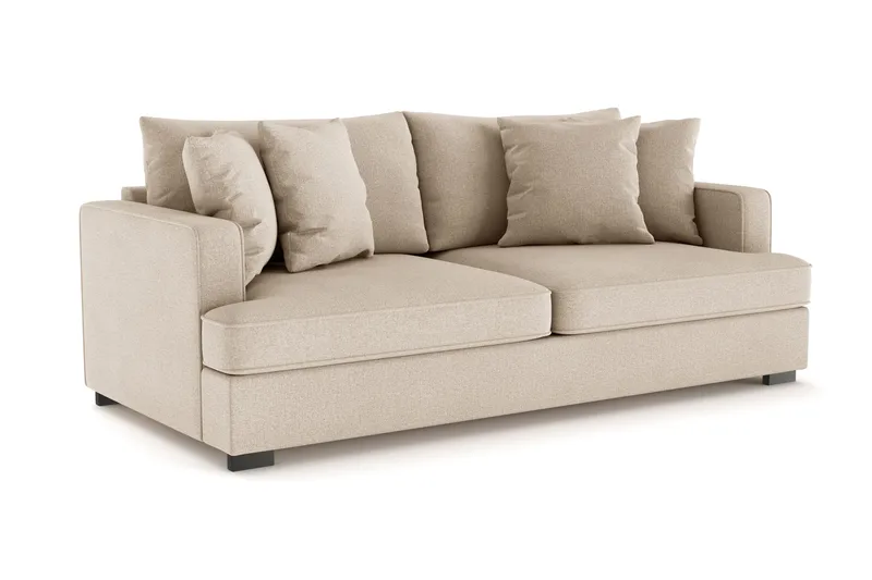 Rossita 3-personers Dyb Sofa i Stof - Beige - Møbler - Sofaer - 3 personers sofa