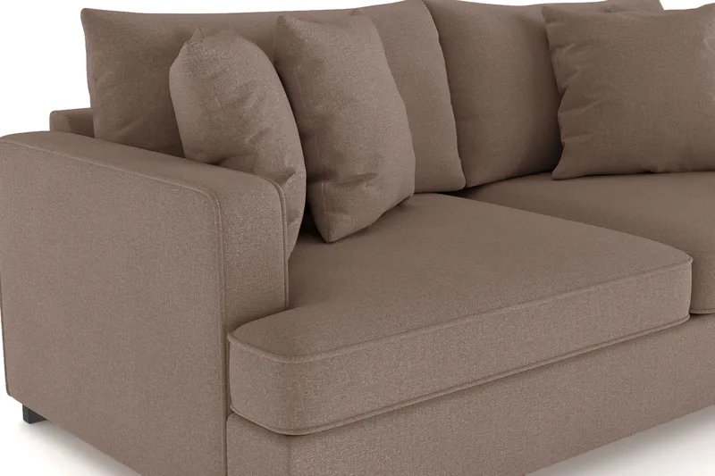 Rossita 3-personers Dyb Sofa i Stof - Brun - Møbler - Sofaer - 3 personers sofa