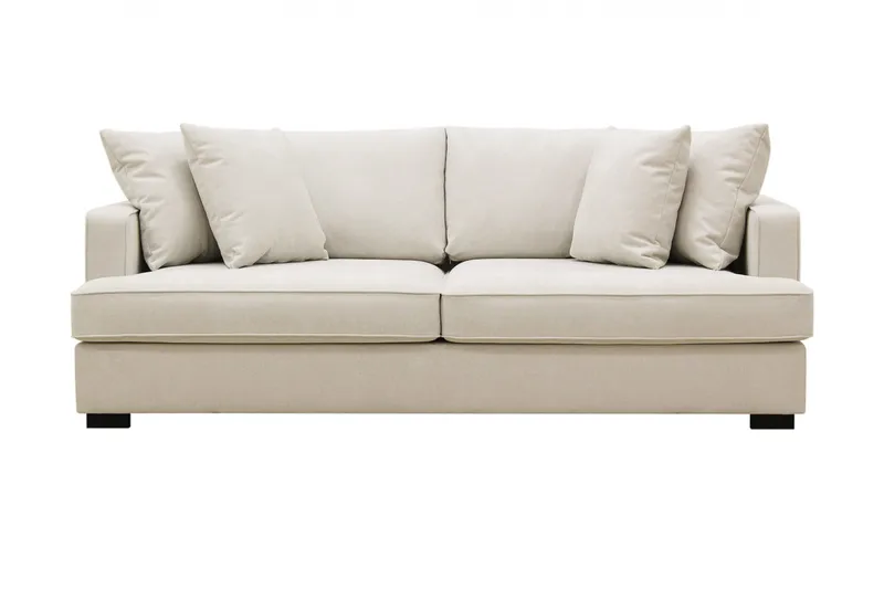 Rossita 3-personers Dyb Sofa i Stof, Beige