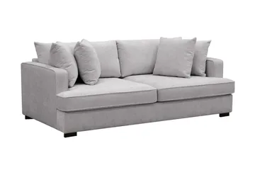 Rossita 3-personers Dyb Sofa i Chenille - Trenza 03, Grå Chenille - Møbler - Sofaer - 3 personers sofa