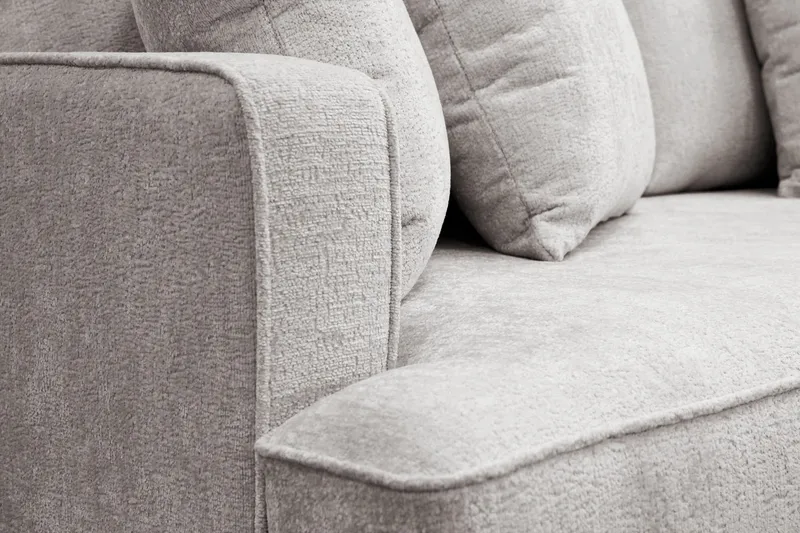 Rossita 3-personers Dyb Sofa i Chenille - Grå / Brun - Møbler - Sofaer - 3 personers sofa