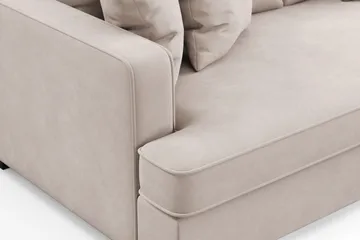 Rossita 3-personers Dyb Sofa med Hel Pude i Fløjl - Beige - Møbler - Sofaer - Velour sofaer